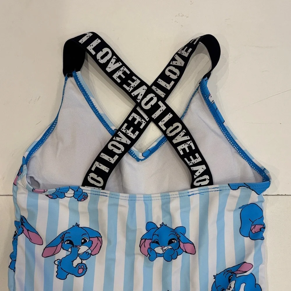 Disney Lilo & Stitch Striped Blue and White Kids Swimwear